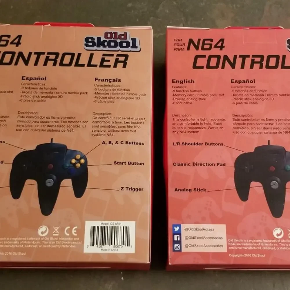 2 N64 Controllers - Yellow & Jungle Green (NEW) - Nintendo64 - Funtastic